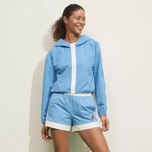 NWT Prince Pickleball Women's Cropped Hooded Full Zip Windbreaker Jacket XS Blue